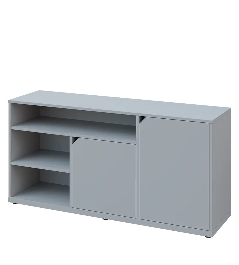 KU2-15DN3 P skříňka nízká 2-dveřová, nika, 740x1522x400, provedení pravé, šedá